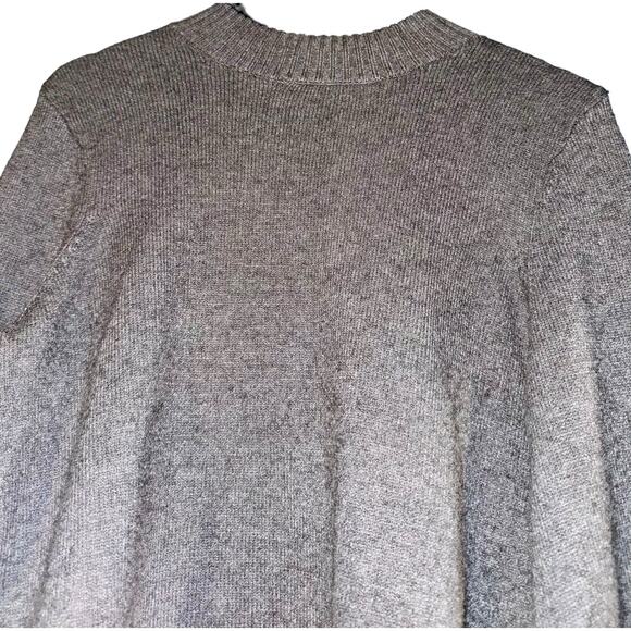 Allison Joy Gray Long Split Tie Bell Sleeve Sweater Women Sz Large Feminine Bow - Picture 3 of 8